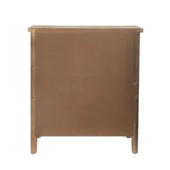 LuxenHome 3-Drawer 28.2" H X 25.2" W Natural Wood White Floral Accent Chest. -LuxenHome GUEST 76939a14 7a7f 405a 9768 46f7120b4dd4