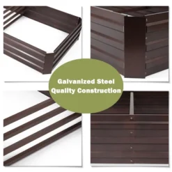 LuxenHome Brown Metal Rectangular 6x3ft Garden Bed -LuxenHome GUEST 76b2f5d3 9ead 4a66 9958 5951b686f965