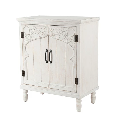 LuxenHome Farmhouse White Wood 2-Door Accent Storage Cabinet. 3 LuxenHome Farmhouse White Wood 2-Door Accent Storage Cabinet. - Image 3