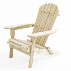 LuxenHome Unfinished Hemlock Wood Outdoor Adirondack Chair -LuxenHome GUEST 7846b4f1 c152 478c 89c4 e7a5d6a79dc2