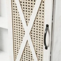 LuxenHome Sliding Door White MDF Wood Wall Cabinet -LuxenHome GUEST 78f0c1eb 9bad 4b1e 976d 8a460b0fe24c