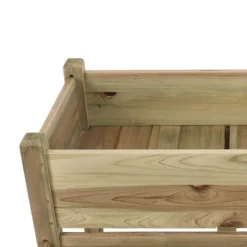 LuxenHome Natural Wood 2-Tier Raised Garden Bed -LuxenHome GUEST 79fac04f bad8 4281 ba8e b99e3da4aa20