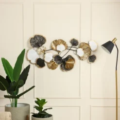 LuxenHome White, Black, And Gold Metal Ginkgo Leaves Modern Wall Decor 14 LuxenHome White, Black, And Gold Metal Ginkgo Leaves Modern Wall Decor -LuxenHome GUEST 7bc6272e 102d 4e78 88fc 31f7b061dfdc