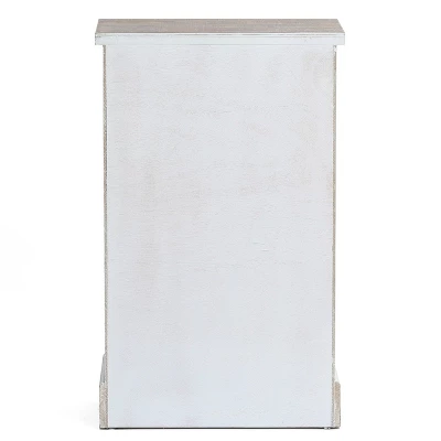 LuxenHome White And Natural Wood 2-Door Wine Cabinet 4 LuxenHome White And Natural Wood 2-Door Wine Cabinet - Image 4