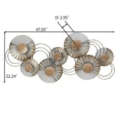 LuxenHome 47" W Distressed Metal Modern Flower Wall Decor 15 LuxenHome 47" W Distressed Metal Modern Flower Wall Decor -LuxenHome GUEST 7c743cdf dfd2 47b4 be5e 2fdc1a91bda7