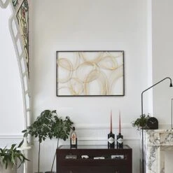 LuxenHome Gold And Black Metal Abstract Rectangular Wall Décor -LuxenHome GUEST 7c8ce219 d703 4597 9655 0d259e172ff7