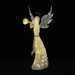 LuxenHome 5Ft Angel Playing Gold Trumpet Outdoor Holiday Decoration With Lights White, Sliver, Gold 17 LuxenHome 5Ft Angel Playing Gold Trumpet Outdoor Holiday Decoration With Lights White, Sliver, Gold -LuxenHome GUEST 7cfc71e2 c63a 4d65 841d dddefa053e84