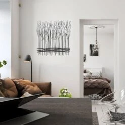 LuxenHome Rustic Black Metal Abstract Field Of Trees Wall Art Decor -LuxenHome GUEST 7d578e85 826d 4d9e 9218 7fda273f0067