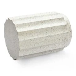 LuxenHome Off White With Gray Cement Round Side Table -LuxenHome GUEST 7e51d4f4 8ebd 4a62 9846 1de830f4078b