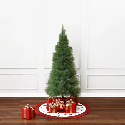 LuxenHome 5Ft Holiday Slim Artificial Pampas Grass Tree In Green 6 LuxenHome 5Ft Holiday Slim Artificial Pampas Grass Tree In Green - Image 6