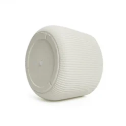 LuxenHome 15.5" Dia Round Concrete Planter Large Indoor Outdoor Plant Pot With Drainage Hole And Plug Modern Off-White Ripped Flower Pot -LuxenHome GUEST 7f7ccc54 ddaf 4d09 b070 18d8da96a88e