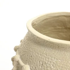 LuxenHome Coastal Beige Mgo 16.5-Inch Round Planter -LuxenHome GUEST 7fb7cd6f 7115 4888 8739 d7f081fb8e8f