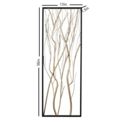 LuxenHome Gold Metal Branch Wall Decor, Set Of 2 -LuxenHome GUEST 7fecbe3f e6b4 4074 927d 476fd3c11c27