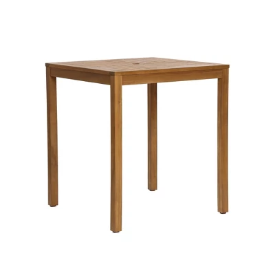 LuxenHome Outdoor Acacia Wood 37-Inch Counter Height 4-Person Dining Table Brown 8 LuxenHome Outdoor Acacia Wood 37-Inch Counter Height 4-Person Dining Table Brown - Image 8