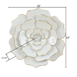 LuxenHome White And Gold Flower Metal Wall Decor -LuxenHome GUEST 816c84fa 76ed 4040 afea fbe53b238d25