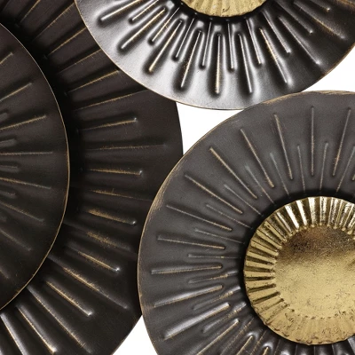 LuxenHome 41.3" W Brown And Gold Metal Abstract Flower Wall Decor 6 LuxenHome 41.3" W Brown And Gold Metal Abstract Flower Wall Decor - Image 6