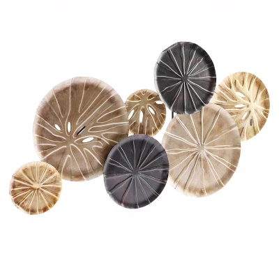 LuxenHome Multi-Color Sand Dollar 47.5" W X 27.5" H Metal Wall Decor 5 LuxenHome Multi-Color Sand Dollar 47.5" W X 27.5" H Metal Wall Decor - Image 5