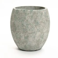 LuxenHome Round Cement Planter – Rustic Gray Pot With Drainage Hole & Plug For Indoor/Outdoor Plants -LuxenHome GUEST 8284ca5f c6d2 4893 ae1f 72a711a50b93