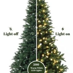 LuxenHome 7.5Ft Pre-Lit Green Slender Artificial Fir Christmas Tree With Metal Stand -LuxenHome GUEST 8315d64e c2c9 4922 bfec c44722e49967