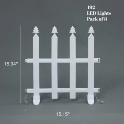 LuxenHome 8-Piece Light Show Fence Design Outdoor Holiday Decoration White 16 LuxenHome 8-Piece Light Show Fence Design Outdoor Holiday Decoration White -LuxenHome GUEST 83763bb0 873b 4bab b6c2 fe750b2b5cb9