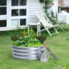 LuxenHome 3ft Round Galvanized Metal Raised Garden Bed Planter