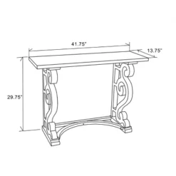 LuxenHome Vintage White And Natural Wood Console And Entry Table -LuxenHome GUEST 850082d9 4c68 4c97 b5c4 4a0f9e8c4b2c