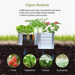 LuxenHome L-Shaped Galvanized Metal Raised Garden Bed -LuxenHome GUEST 865429f0 65b4 4146 a5ce f95fa93c593e