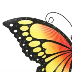 LuxenHome Orange And Yellow Butterfly Metal And Glass Outdoor Wall Decor -LuxenHome GUEST 86709c52 1c5e 4039 a3fe 5814ef3e627b