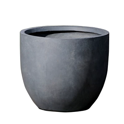 LuxenHome Round Tapered 17.2" H Flower Pot Planter Gray 10 LuxenHome Round Tapered 17.2" H Flower Pot Planter Gray - Image 10