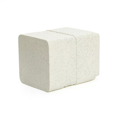 LuxenHome Outdoor Side Table, 18" Off White With Speckled Gray Square Cement Patio Table, End Table For Garden, Outdoor Coffee Table Off-White 4 LuxenHome Outdoor Side Table, 18" Off White With Speckled Gray Square Cement Patio Table, End Table For Garden, Outdoor Coffee Table Off-White - Image 4