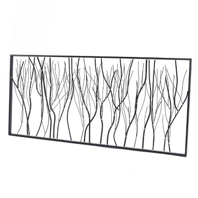 LuxenHome Black Abstract Trees Rectangular Metal Wall Decor 5 LuxenHome Black Abstract Trees Rectangular Metal Wall Decor - Image 5