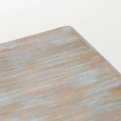 LuxenHome Distressed White And Gray Wood 1-Door Storage Wine Cabinet 2 LuxenHome Distressed White And Gray Wood 1-Door Storage Wine Cabinet - Image 2