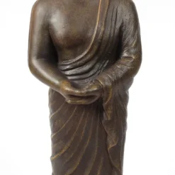 LuxenHome 27.6" Brown MgO Meditative Standing Buddha Garden Statue -LuxenHome GUEST 8be238cb 487b 4026 8239 d40aa50c0e3b
