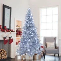 LuxenHome 7.5Ft Silver Christmas Tree With Cool White Lights, Full Pre-Lit Indoor/Outdoor Decor -LuxenHome GUEST 8c560407 cbb2 4623 b1cc c3b46c9231cd