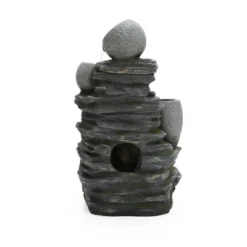 LuxenHome 30" Garden Water Fountain, 4 Tiers Cascading Pots & Rock Cascading Waterfall Fountain Outdoor With LED Lights Gray 12 LuxenHome 30" Garden Water Fountain, 4 Tiers Cascading Pots & Rock Cascading Waterfall Fountain Outdoor With LED Lights Gray -LuxenHome GUEST 8ddf0174 b63e 46ab bab0 7de3b0fd6194