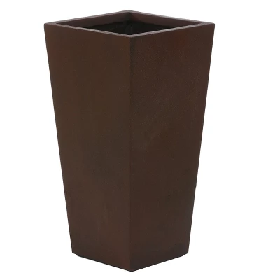 LuxenHome Square Tapered 24.2" Tall Planter Black 5 LuxenHome Square Tapered 24.2" Tall Planter Black - Image 5