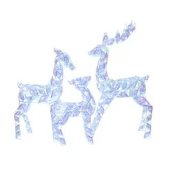LuxenHome 3-Piece Multi-Color Snowflake Deer Family Outdoor Holiday Decoration With 460 Lights -LuxenHome GUEST 8ec00f2f 8efa 4773 a2b7 baf7858a38ef