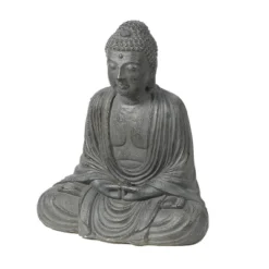 LuxenHome 17" H Gray MgO Meditating Buddha Garden Outdoor Statue -LuxenHome GUEST 8f0f7dda 2686 459b 9f15 62a26368c8ab