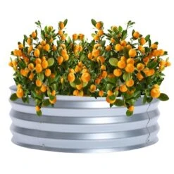 LuxenHome 3ft Round Galvanized Metal Raised Garden Bed Planter -LuxenHome GUEST 901c8626 7193 4879 a6ae 449f970a105b