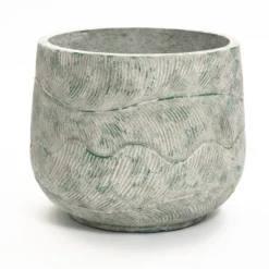 LuxenHome Round Cement Planter – Rustic Gray Pot With Drainage Hole & Plug For Indoor/Outdoor Plants -LuxenHome GUEST 912d432d 2400 4005 a75e b4c0ad9782a4