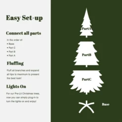 LuxenHome 7.5Ft Pre-Lit Green Slender Artificial Fir Christmas Tree With Metal Stand -LuxenHome GUEST 912e8b4a dbb4 4ab3 9b5b 4e9a79b333ae