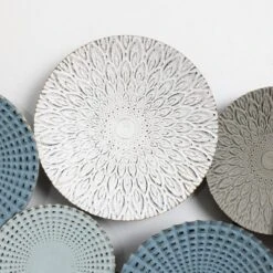 LuxenHome 47-Inch Large Metal Wall Decor Abstract Metal Wall Art Hanging Sculptures Multi-Color Ripple Plates Artwork Accent Decorations Multicolored -LuxenHome GUEST 92329537 006e 4f48 8ff1 4d180ccdee61