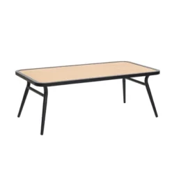 LuxenHome Outdoor Aluminum With PE Rope Loveseat Sofa With Cushions And Coffee Table Set -LuxenHome GUEST 93843c15 644d 4191 980f 29acea6a001a