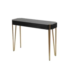 LuxenHome Black Wood And Gold Metal Console And Entry Table -LuxenHome GUEST 939fb61c f0cb 4f5e ad1b 06f7b3b47e9a