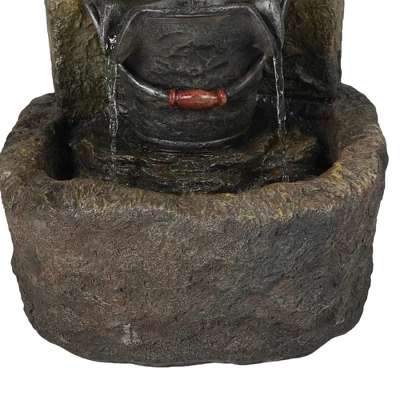 LuxenHome Farmhouse Ducks Outdoor Resin Fountain With Lights Brown 6 LuxenHome Farmhouse Ducks Outdoor Resin Fountain With Lights Brown - Image 6