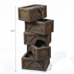 LuxenHome Brown Cement Tiered Crates Patio Fountain, Rustic Outdoor Water Feature For Gardens & Yards 8 LuxenHome Brown Cement Tiered Crates Patio Fountain, Rustic Outdoor Water Feature For Gardens & Yards -LuxenHome GUEST 942a535c e5cc 4211 bf54 d89117bd14b1