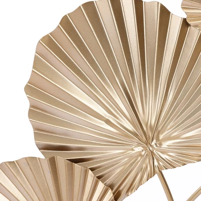 LuxenHome Gold Palm Leaf Metal Ornamental Wall Decor Wall Art 11 LuxenHome Gold Palm Leaf Metal Ornamental Wall Decor Wall Art - Image 11