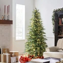 LuxenHome 6.5Ft Pre-Lit Green Cypress Artificial Christmas Tree With Metal Stand -LuxenHome GUEST 95b281ff f359 41d0 b5dd a9a570247f81