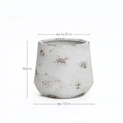 LuxenHome Rustic Planter – Off-White Round MgO Pot With Brown Accents & Plug 15 LuxenHome Rustic Planter – Off-White Round MgO Pot With Brown Accents & Plug -LuxenHome GUEST 960074cd e294 41be 832f 8ca877060a18