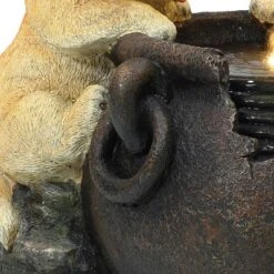 LuxenHome 16” Adorable Puppies Resin Water Fountain With LED Lights, Farmhouse Waterfall Outdoor And Indoor For Patio, Garden Decor Multicolored -LuxenHome GUEST 96d38e38 a4c5 4435 987c 41574b19b1b9